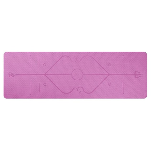 Non Slip Tpe Yoga Mat with Thick Cushioning and Body Alignment Lines for Exercise Foam - Image 13