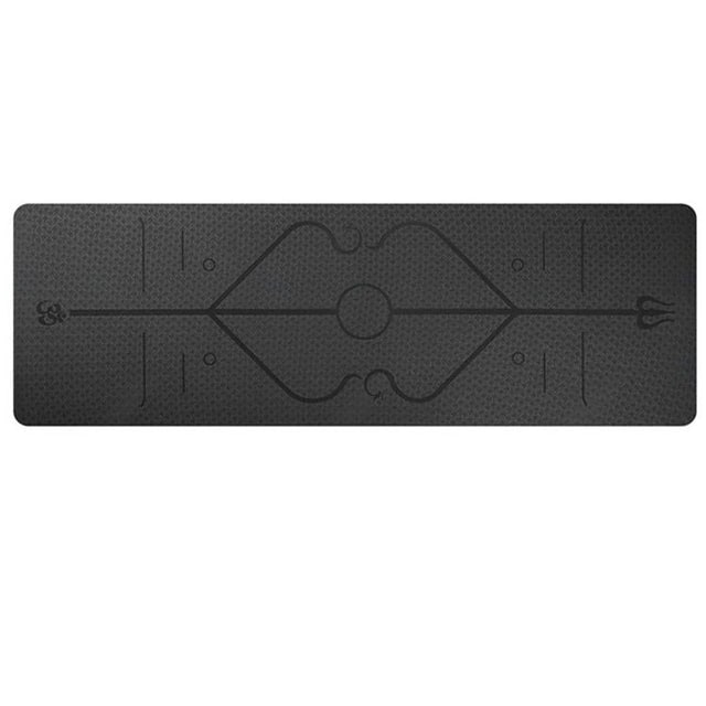Non Slip Tpe Yoga Mat with Thick Cushioning and Body Alignment Lines for Exercise Foam - Image 15
