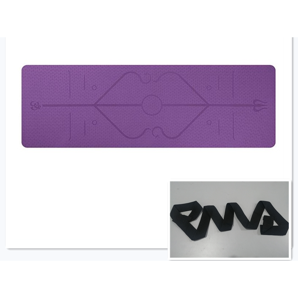 Non Slip Tpe Yoga Mat with Thick Cushioning and Body Alignment Lines for Exercise Foam - Image 18