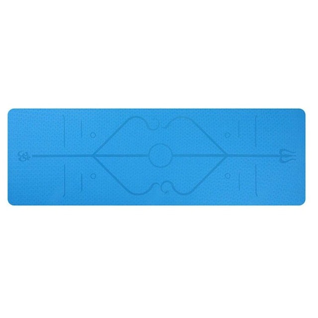 Non Slip Tpe Yoga Mat with Thick Cushioning and Body Alignment Lines for Exercise Foam - Image 22