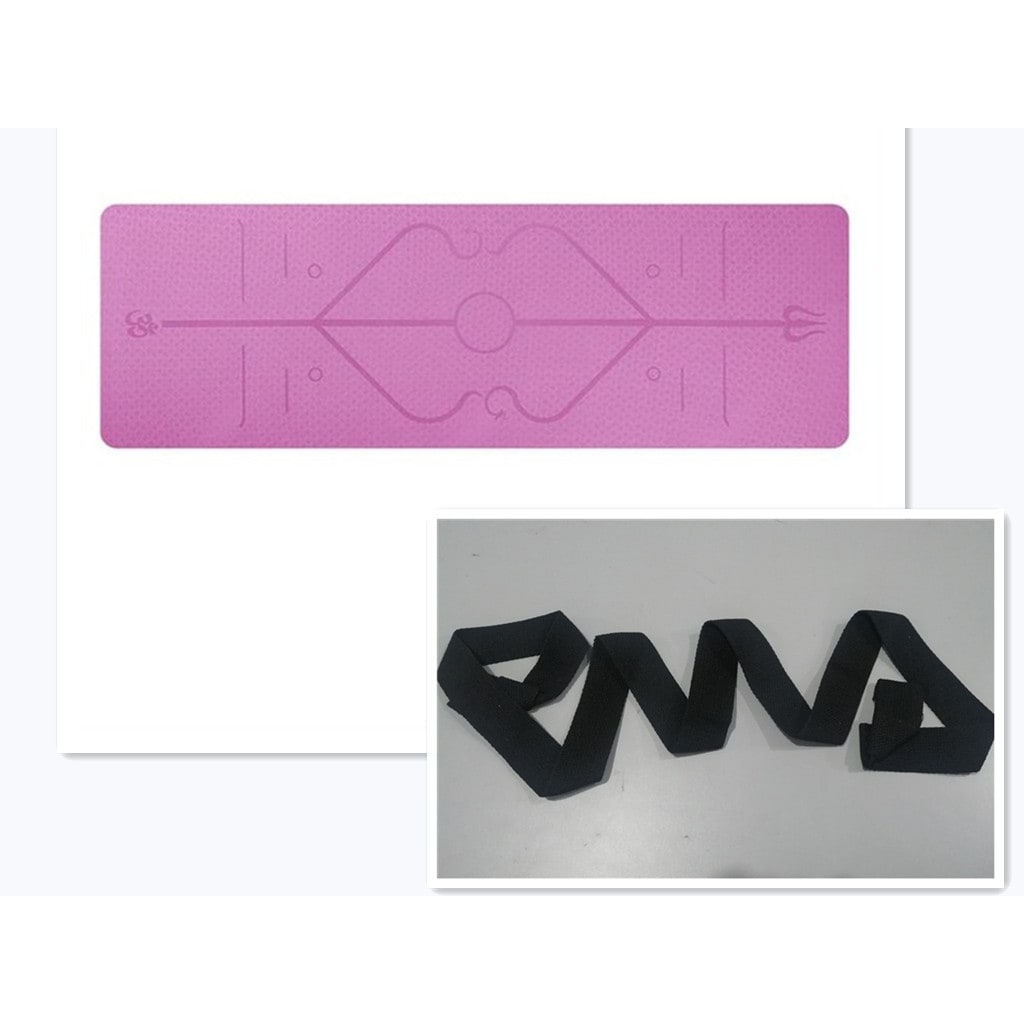 Non Slip Tpe Yoga Mat with Thick Cushioning and Body Alignment Lines for Exercise Foam - Image 23