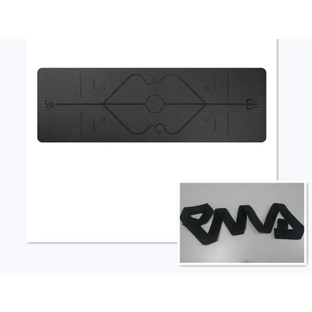 Non Slip Tpe Yoga Mat with Thick Cushioning and Body Alignment Lines for Exercise Foam - Image 4