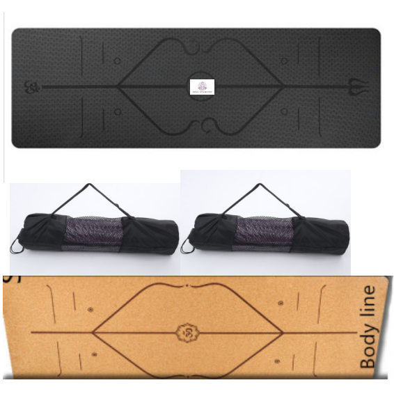 Non Slip Tpe Yoga Mat with Thick Cushioning and Body Alignment Lines for Exercise Foam - Image 6