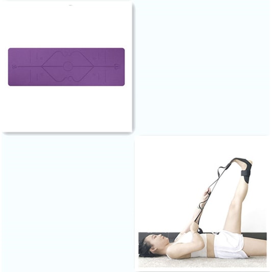 Non Slip Tpe Yoga Mattress with Alignment Lines and Thick 6mm Cushioning for Folding Exercise Mat - Image 7