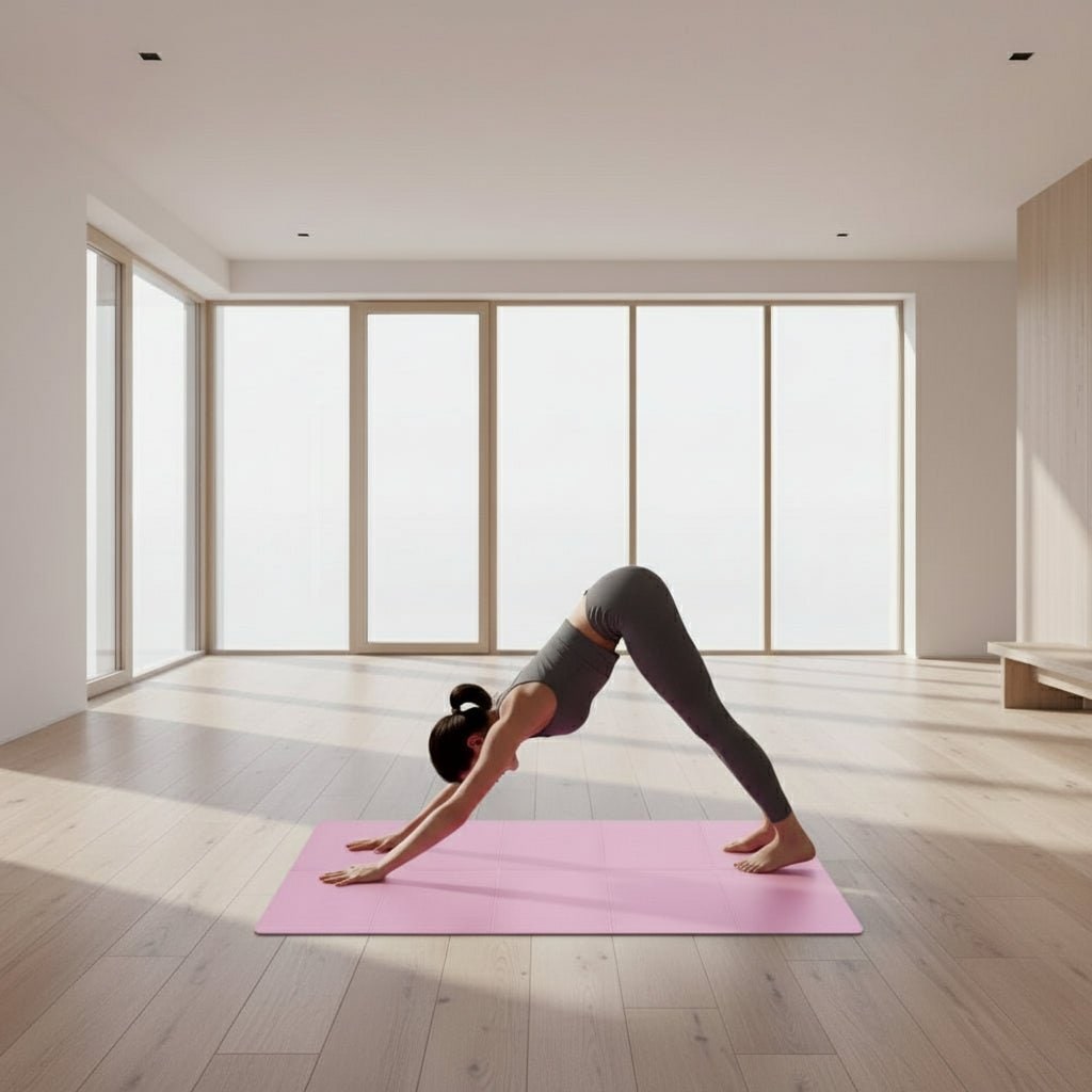 Non Slip Yoga Mat Pilates Foldable Portable Eva Textured Grid Lightweight - Image 1