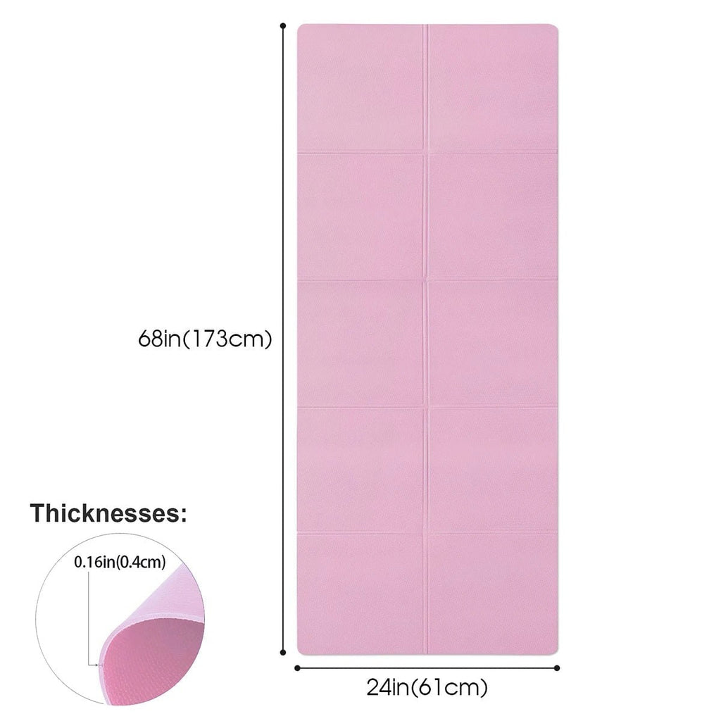 Non Slip Yoga Mat Pilates Foldable Portable Eva Textured Grid Lightweight - Image 5