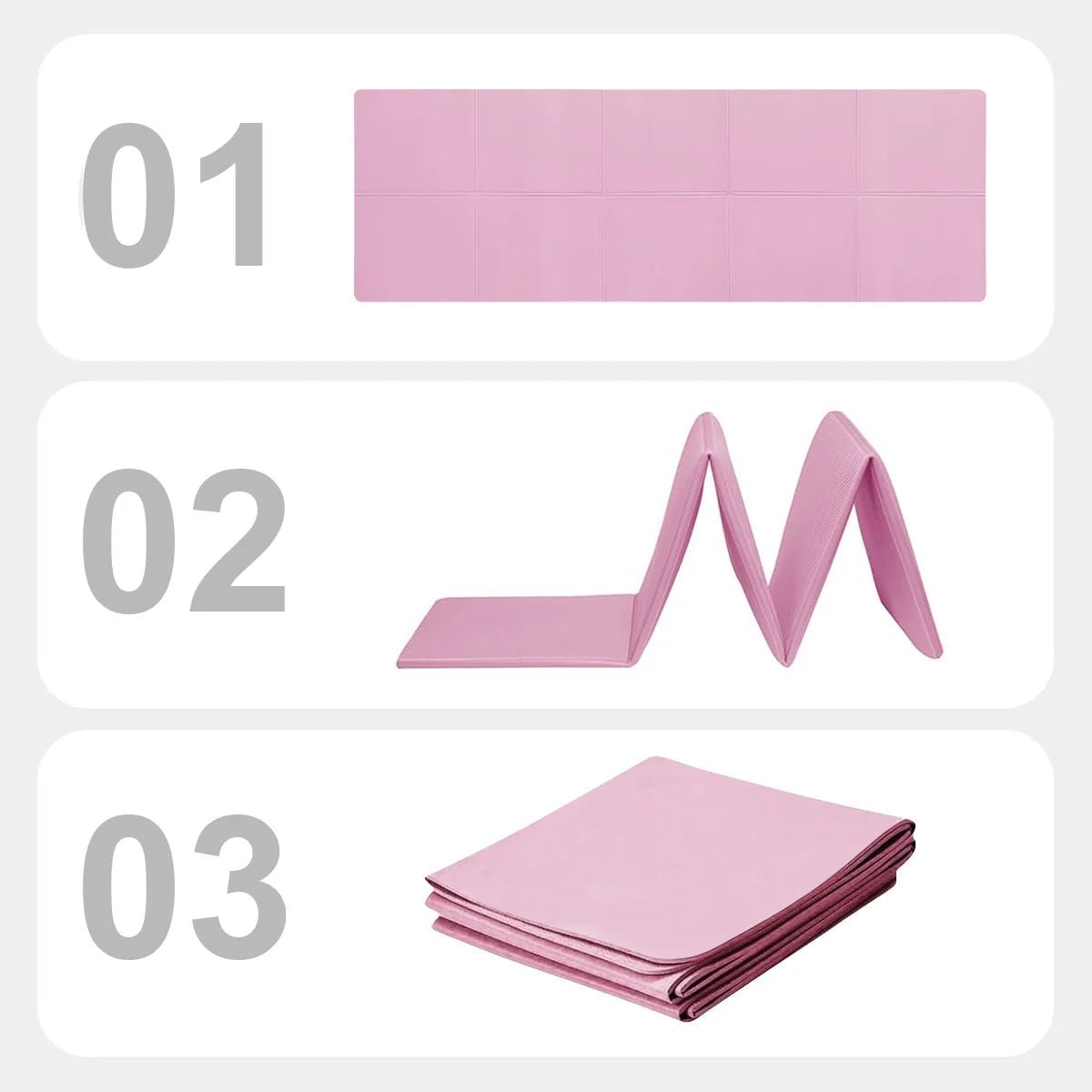 Non Slip Yoga Mat Pilates Foldable Portable Eva Textured Grid Lightweight - Image 6