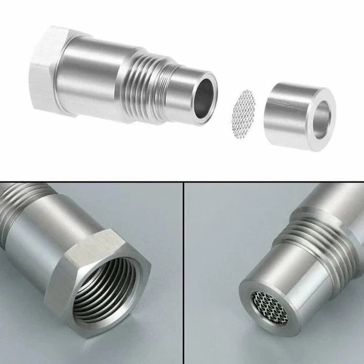 O2 Sensor Spacer with Oxygen Adapter and Built-In Mini Catalytic Converter for Check Engine Light - Image 2