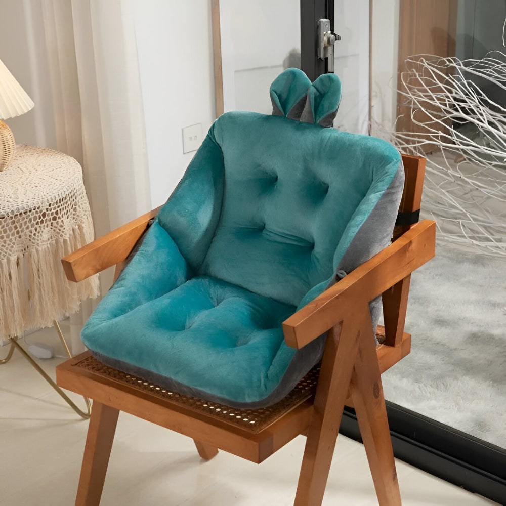 Office Chair Cushion Seat Backrest Velvet Tufted Bunny Ears Support - Image 10