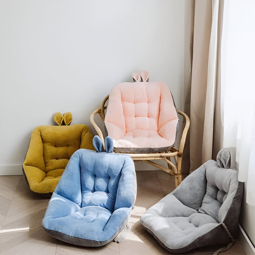 Office Chair Cushion Seat Backrest Velvet Tufted Bunny Ears Support - Image 15