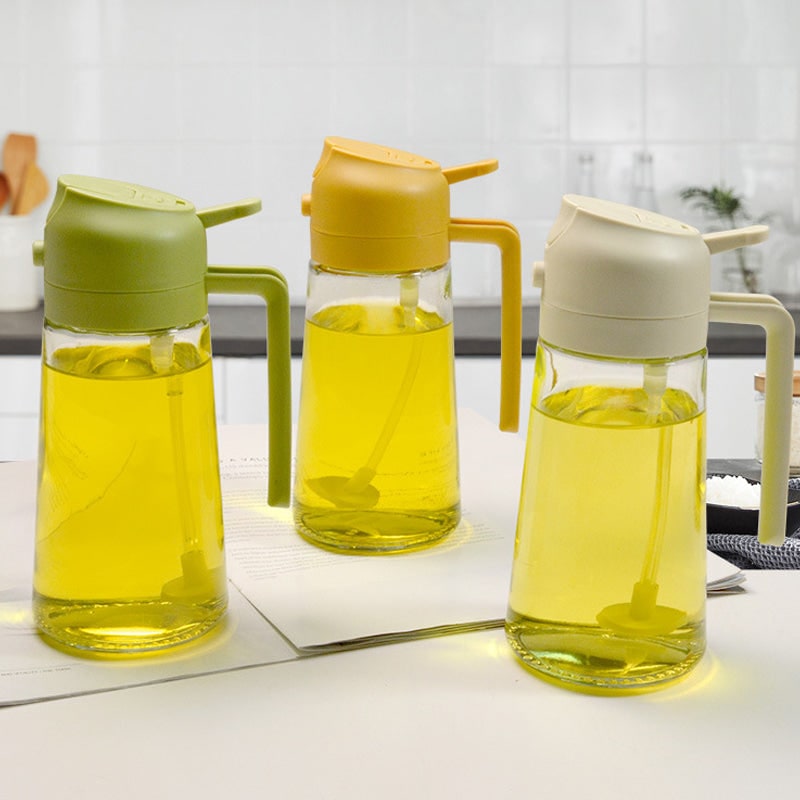 Oil Olive Sprayer Dispenser with Glass Bottle and Flip-Top Pouring Spout And Vinegar - Image 3