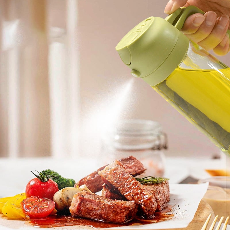 Oil Olive Sprayer Dispenser with Glass Bottle and Flip-Top Pouring Spout And Vinegar - Image 4