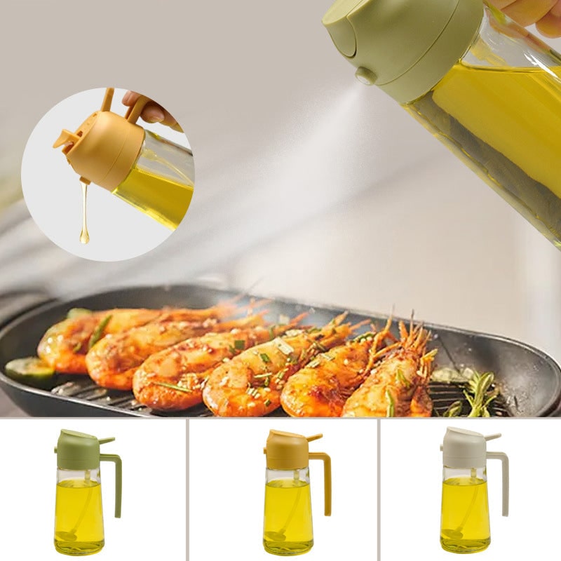 Olive Oil Dispenser Bottle with Glass Sprayer and Dual-Function Pour Spout Avocado - Image 10