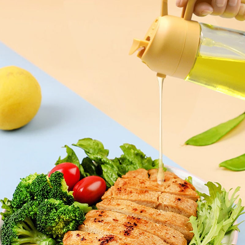 Olive Oil Dispenser Bottle with Glass Sprayer and Dual-Function Pour Spout Avocado - Image 8