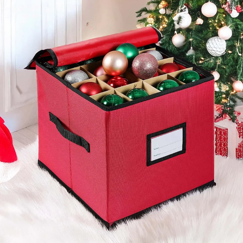 Ornament Storage Box with Dividers and Viewing Window for Christmas Tree Décor - Image 4