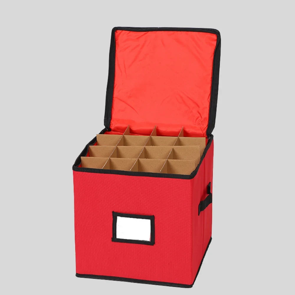 Ornament Storage Box with Dividers and Viewing Window for Christmas Tree Décor - Image 5