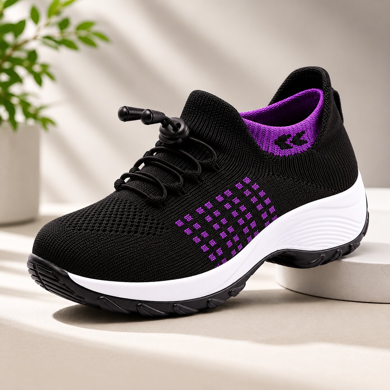 Damen-Sneaker mit breiter Passform für den Alltag und rutschfester Sohle