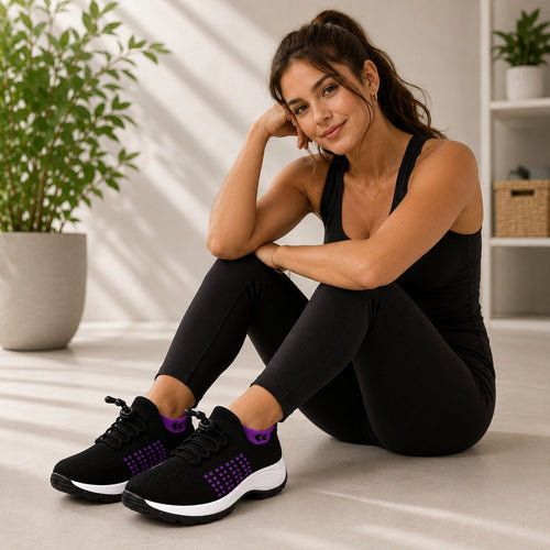 Damskie szerokie codzienne sneakersy z antypoślizgową podeszwą