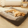 Orthopedic Dog Bed Large Padded Bolster Waffle Plush Polyester Fleece Machine Washable - Image 1