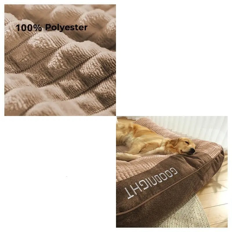 Orthopedic Dog Bed Large Padded Bolster Waffle Plush Polyester Fleece Machine Washable - Image 5