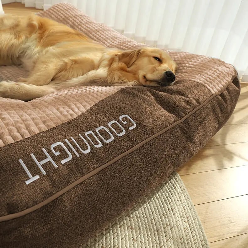 Orthopedic Dog Bed Large Padded Bolster Waffle Plush Polyester Fleece Machine Washable - Image 6