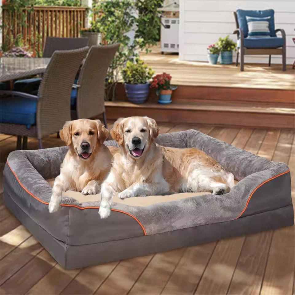 Orthopedic Dog Bed with Bolster Washable Memory Foam Cover and Raised Edges X Large - Image 2