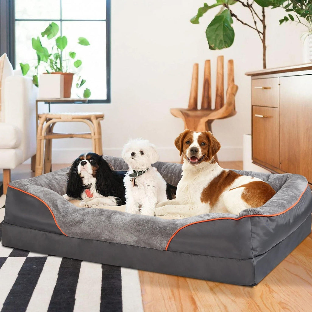 Orthopedic Dog Bed with Bolster Washable Memory Foam Cover and Raised Edges X Large - Image 3