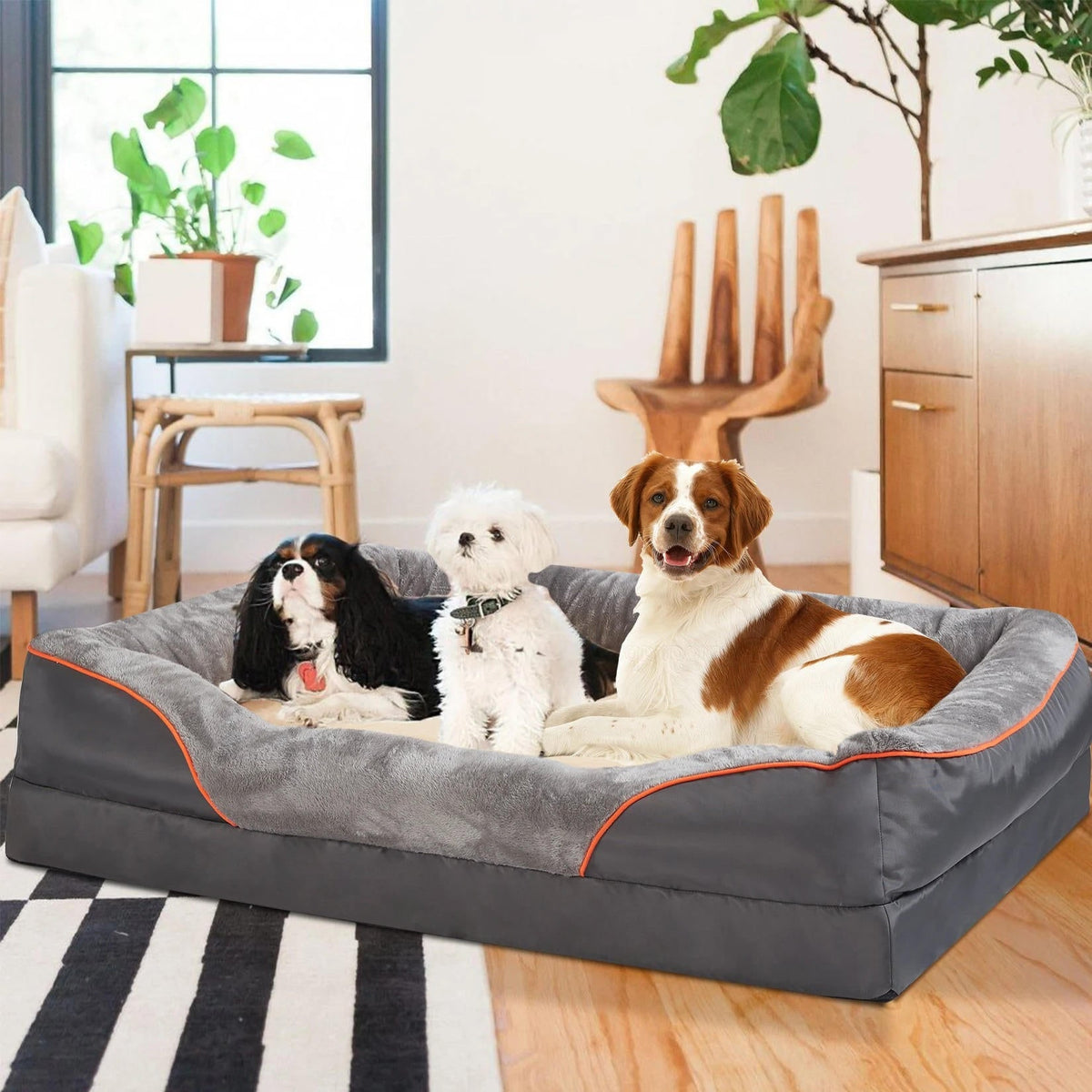 Orthopedic Dog Bed with Bolster Washable Memory Foam Cover and Raised Edges X Large - Image 3