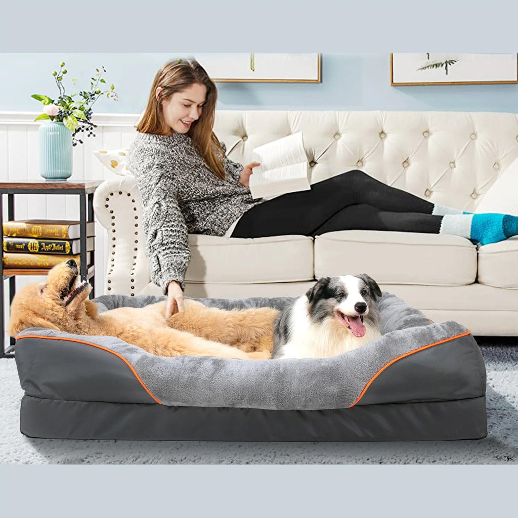 Orthopedic Dog Bed with Bolster Washable Memory Foam Cover and Raised Edges X Large - Image 4