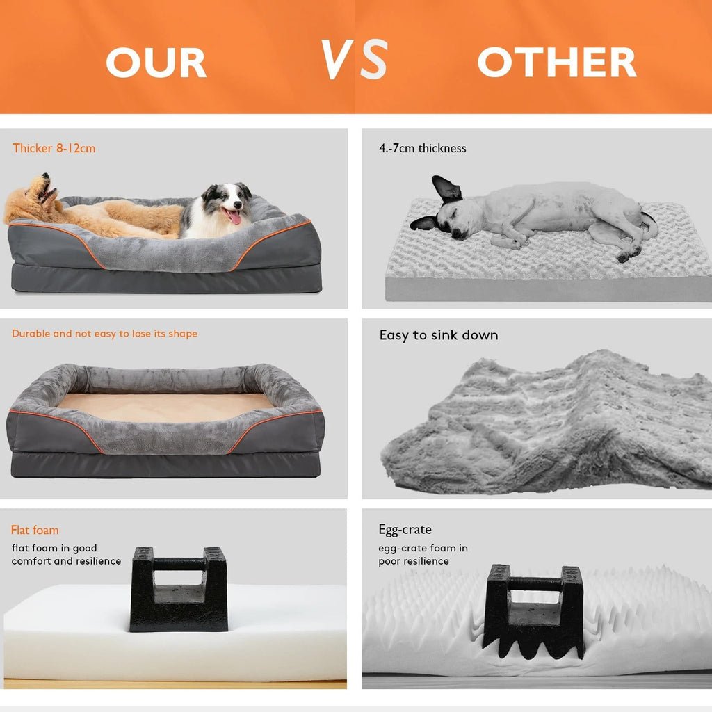 Orthopedic Dog Bed with Bolster Washable Memory Foam Cover and Raised Edges X Large - Image 6