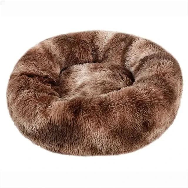 Orthopedic Donut Plush Dog Bed Faux Fur Bolster Soft Cats - Image 5