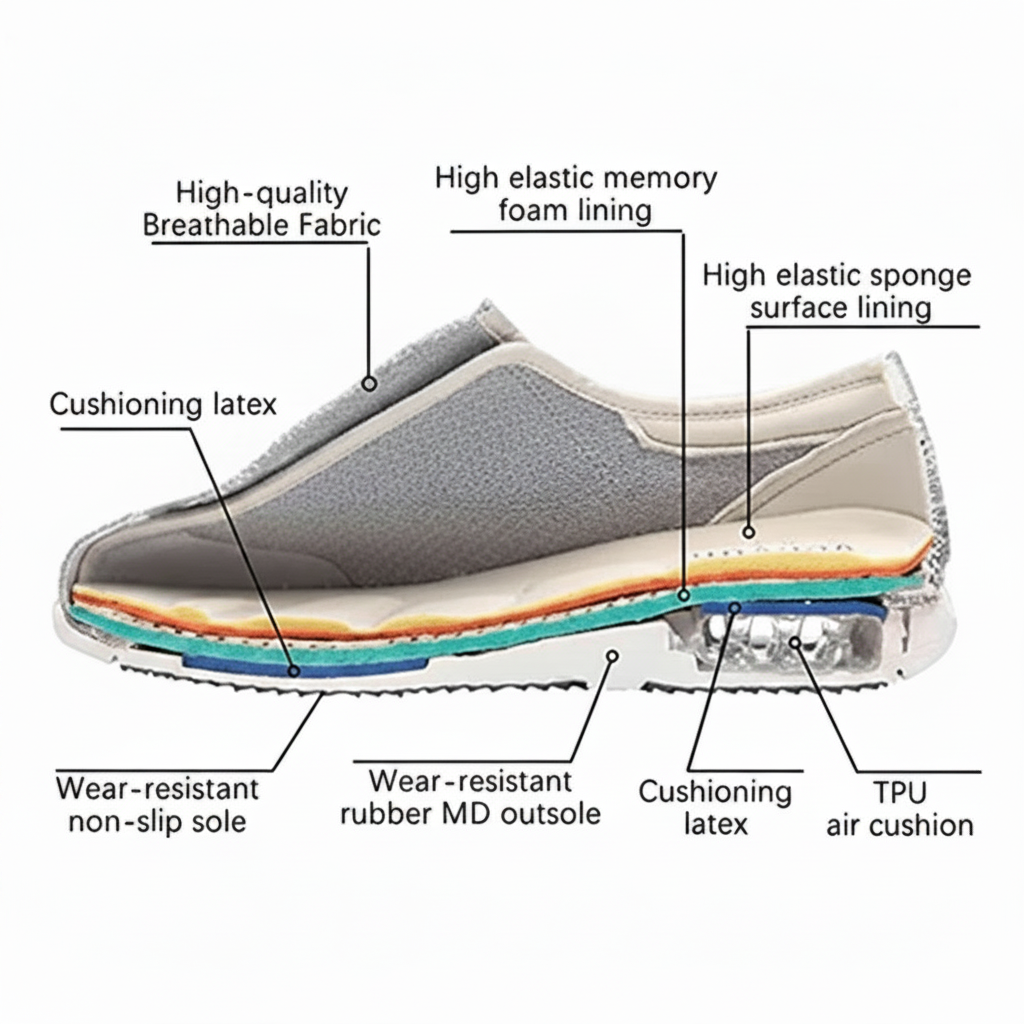 Orthopedic Shoes Slip Extra Wide Breathable Mesh Cushioned Insole Non Diabetic - Image 5