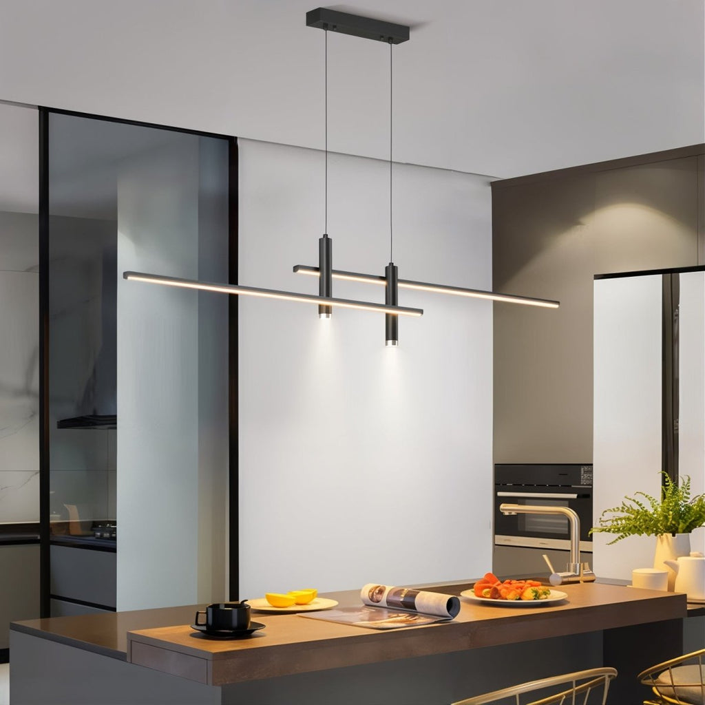 Contemporary LED Linear Pendant Adjustable Dimmable Hanging Light