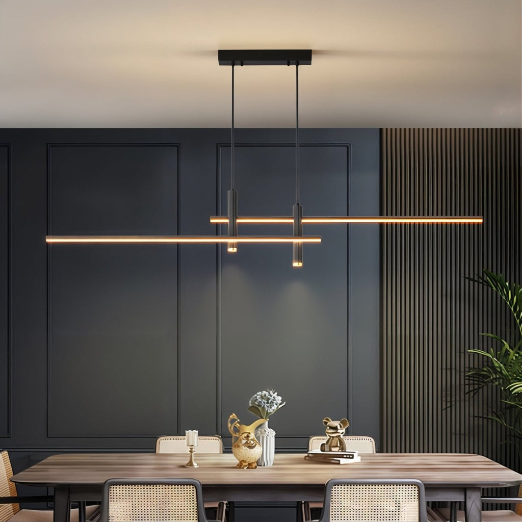 Contemporary LED Linear Pendant Adjustable Dimmable Hanging Light