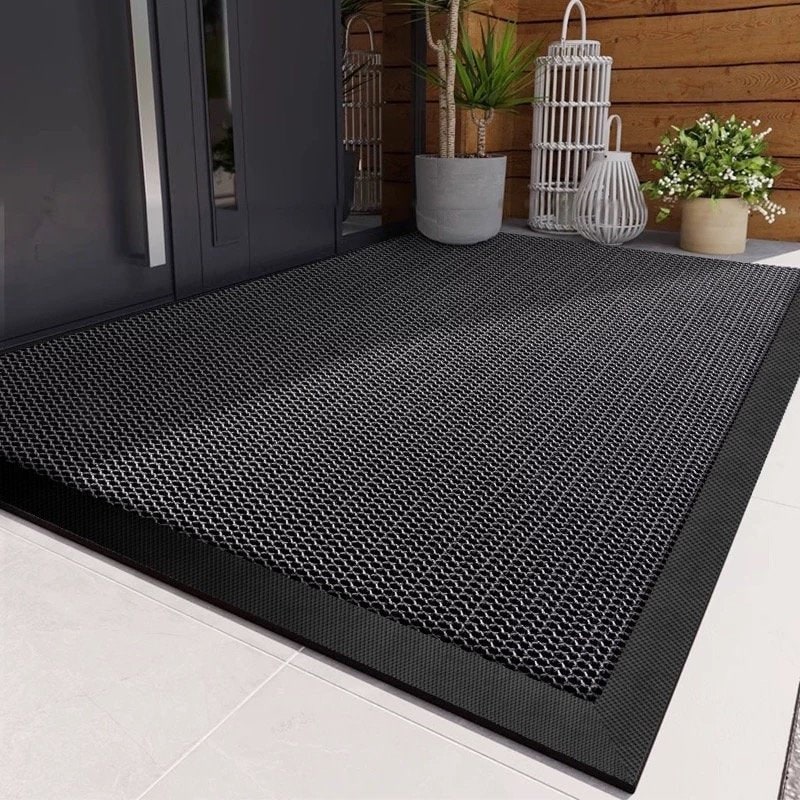 Outdoor Doormat with Heavy Duty Rubber Border and Non-Slip Entrance Mat Design - Image 4