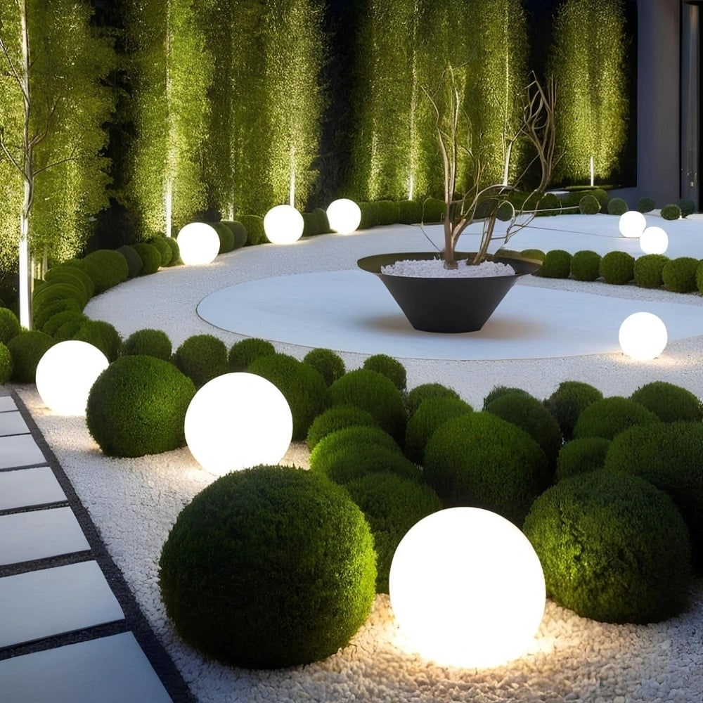 Outdoor Lights Globe Frosted Portable Cordless Garden Weather Resistant - Image 1
