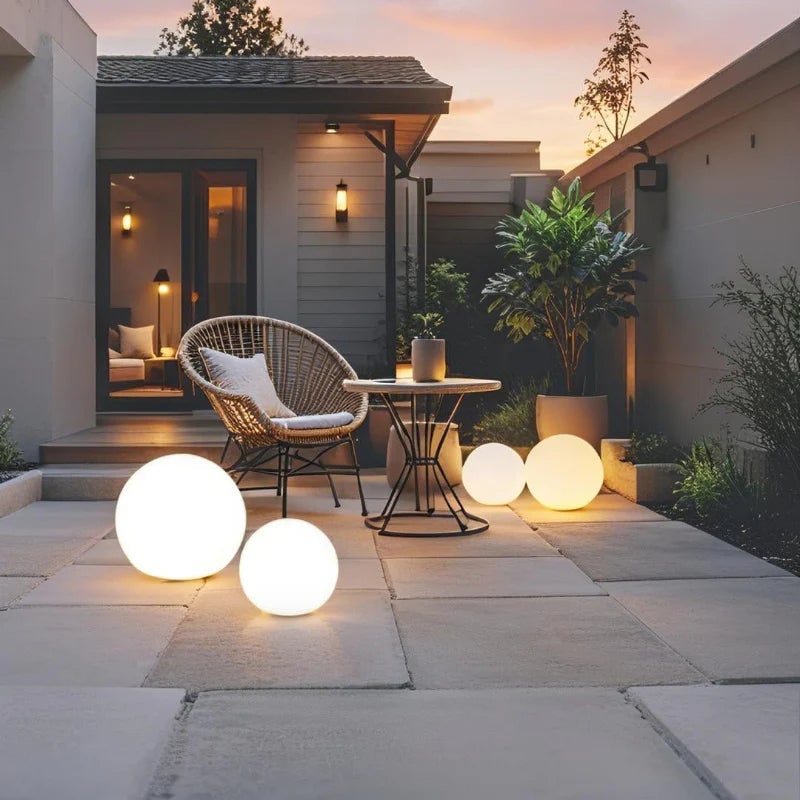 Outdoor Lights Globe Frosted Portable Cordless Garden Weather Resistant - Image 13