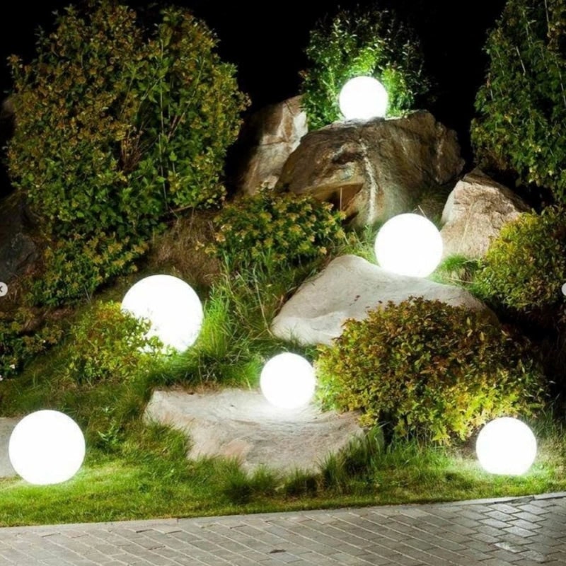 Outdoor Lights Globe Frosted Portable Cordless Garden Weather Resistant - Image 14