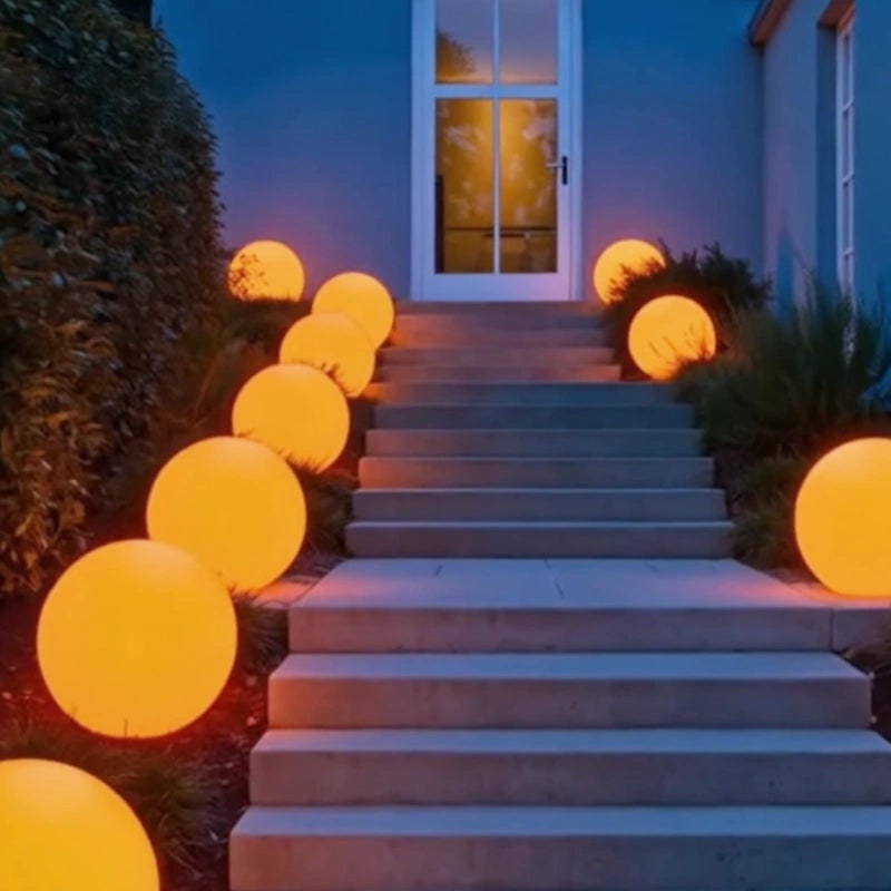 Outdoor Lights Globe Frosted Portable Cordless Garden Weather Resistant - Image 17