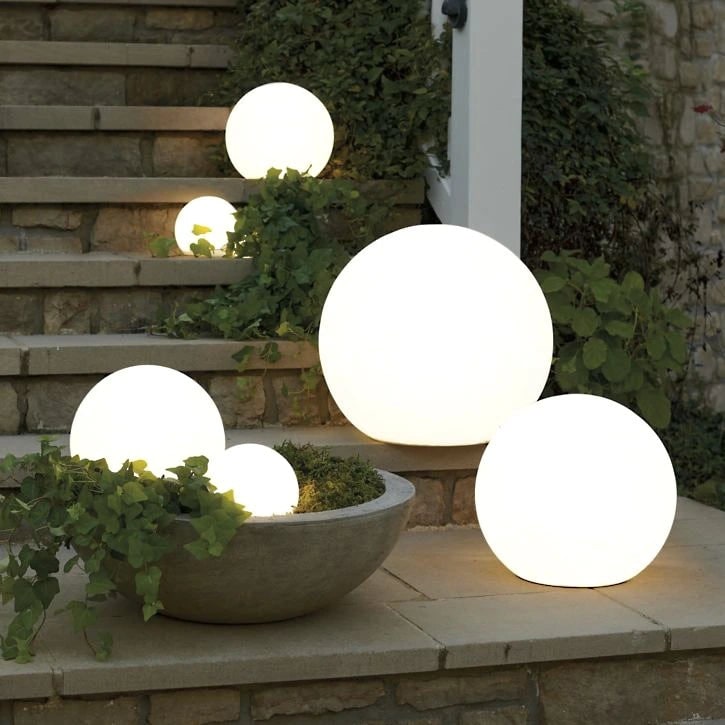 Outdoor Lights Globe Frosted Portable Cordless Garden Weather Resistant - Image 2