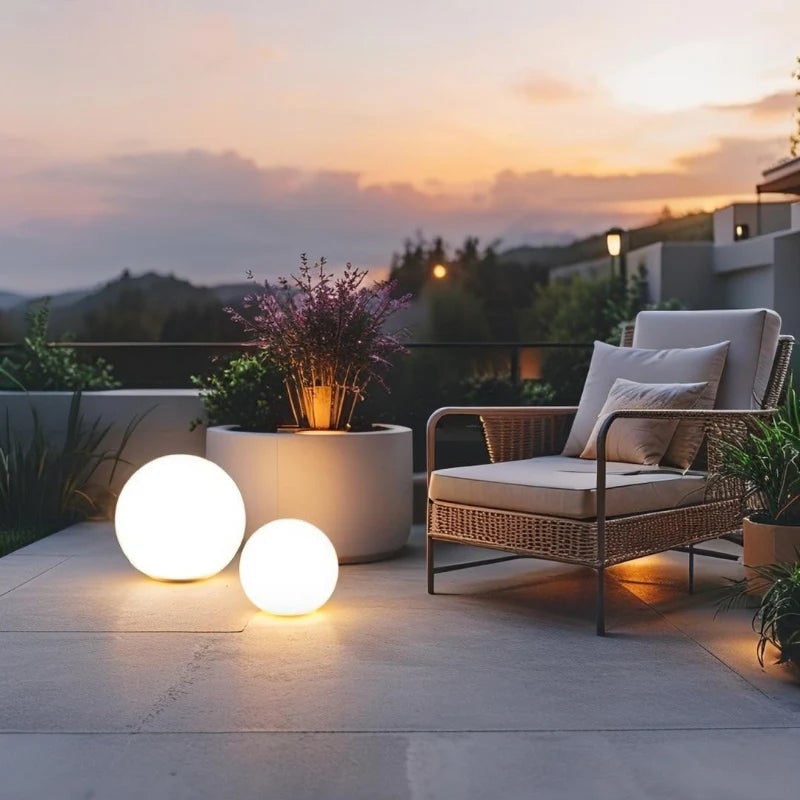 Outdoor Lights Globe Frosted Portable Cordless Garden Weather Resistant - Image 3