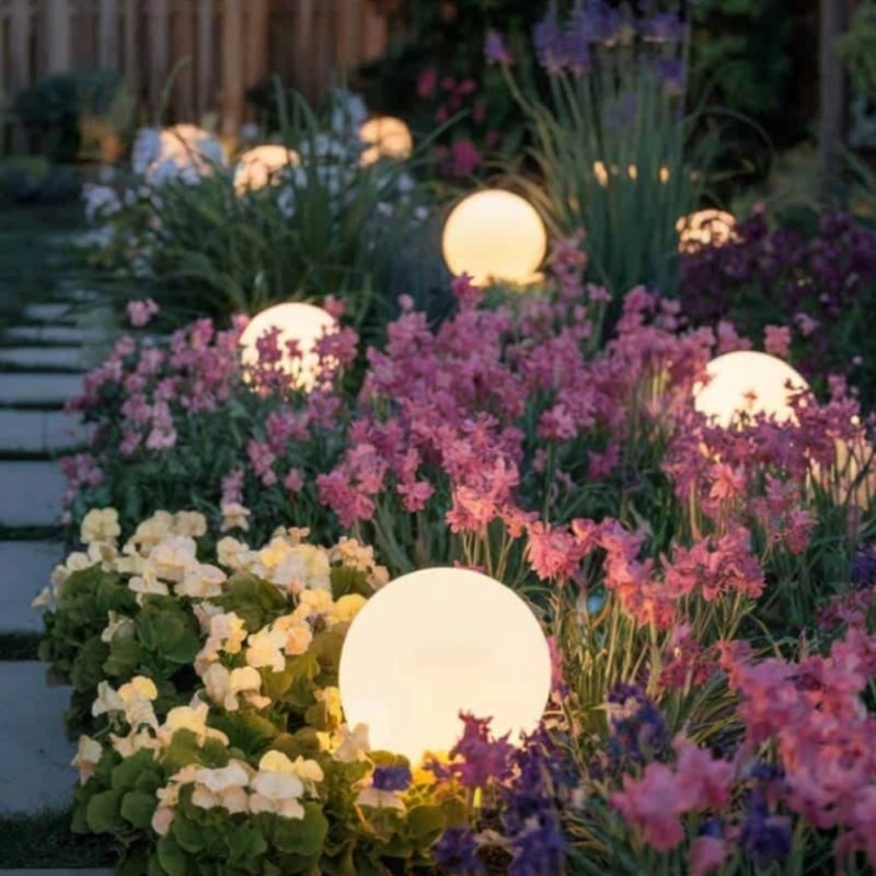 Outdoor Lights Globe Frosted Portable Cordless Garden Weather Resistant - Image 4
