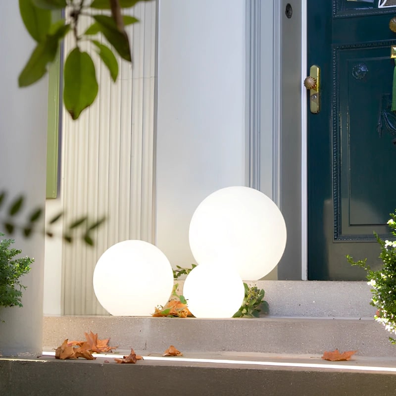 Outdoor Lights Globe Frosted Portable Cordless Garden Weather Resistant - Image 6