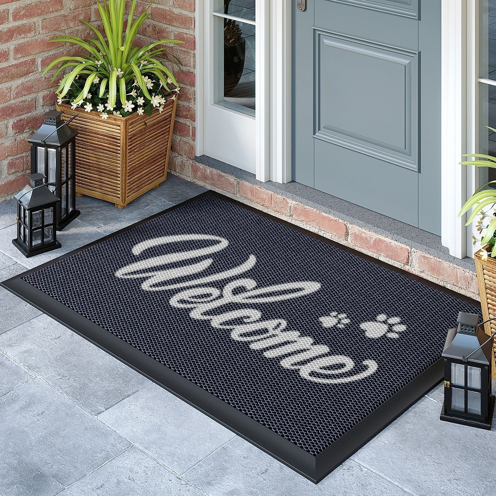 Outdoor Rugs for Porch and Doormat with Non-Slip Rubber Backing and Water Resistant PVC Mesh Surface - Image 14