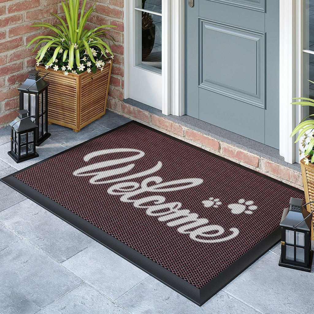 Outdoor Rugs for Porch and Doormat with Non-Slip Rubber Backing and Water Resistant PVC Mesh Surface - Image 3