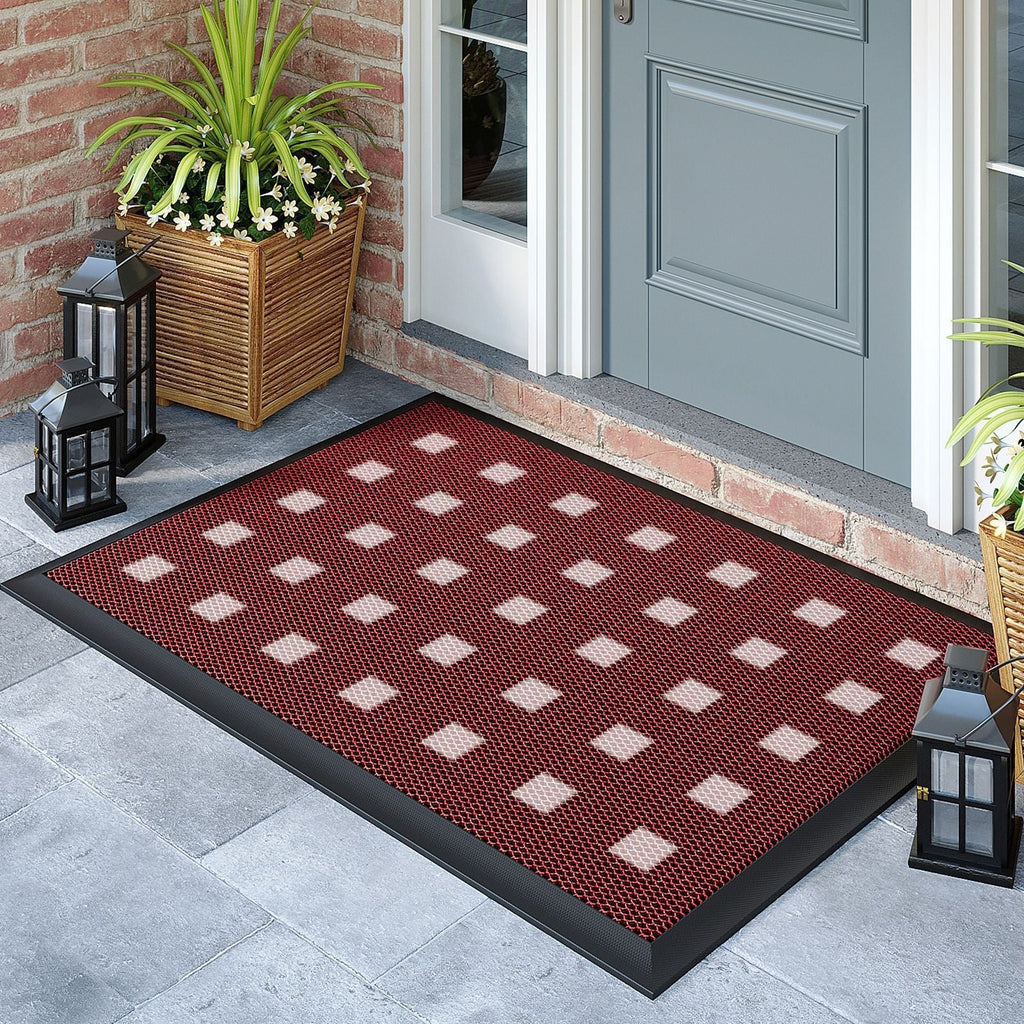 Outdoor Rugs for Porch and Doormat with Non-Slip Rubber Backing and Water Resistant PVC Mesh Surface - Image 6