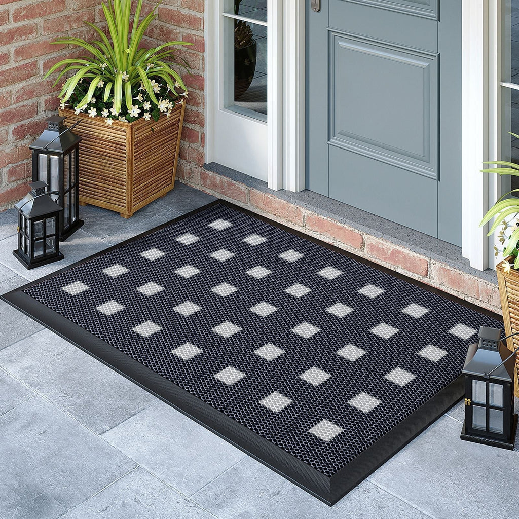 Outdoor Rugs for Porch and Doormat with Non-Slip Rubber Backing and Water Resistant PVC Mesh Surface - Image 7
