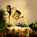 Outdoor Solar Garden Light with Metal Watering Can and Cascading LED String Copper - Image 1