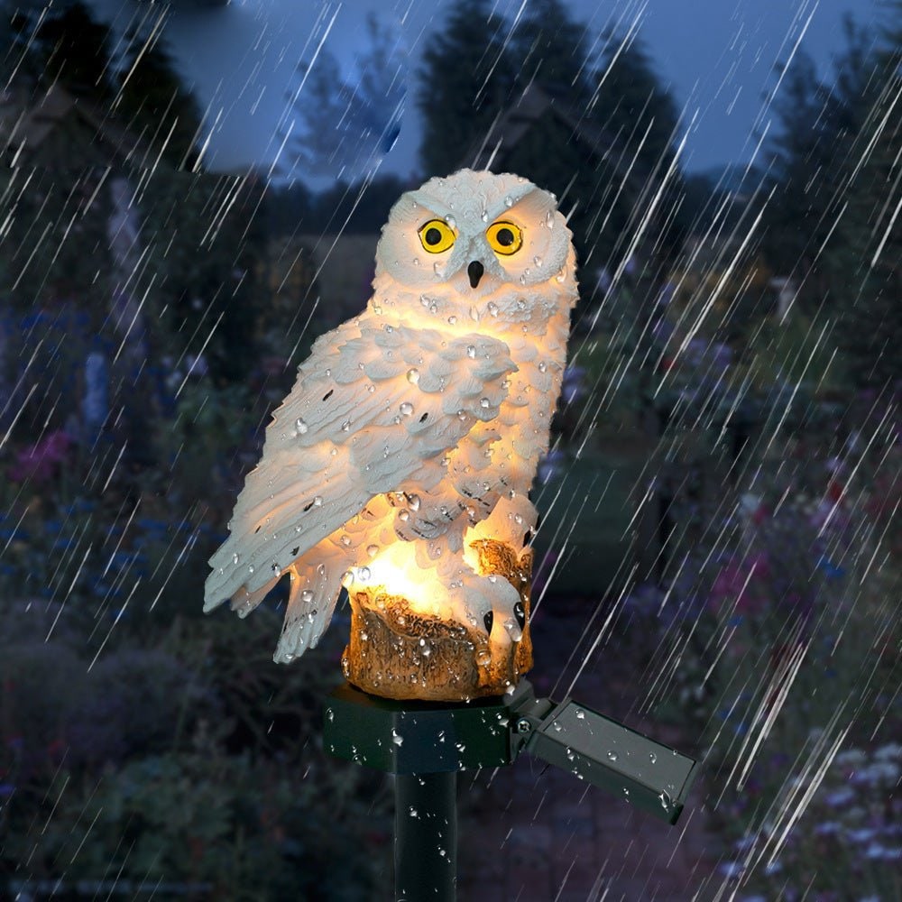 Outdoor Solar Lights Powered Garden Stake Resin Owl Waterproof Decorative - Image 3
