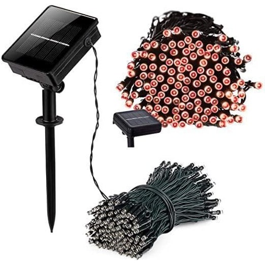 Outdoor Solar String Lights with 100 LED Fairy Garden Landscape Lighting with Adjustable Panel - Image 4